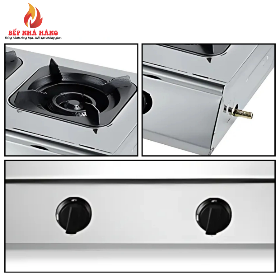 Cấu tạo của bếp gas 4 họng ngang