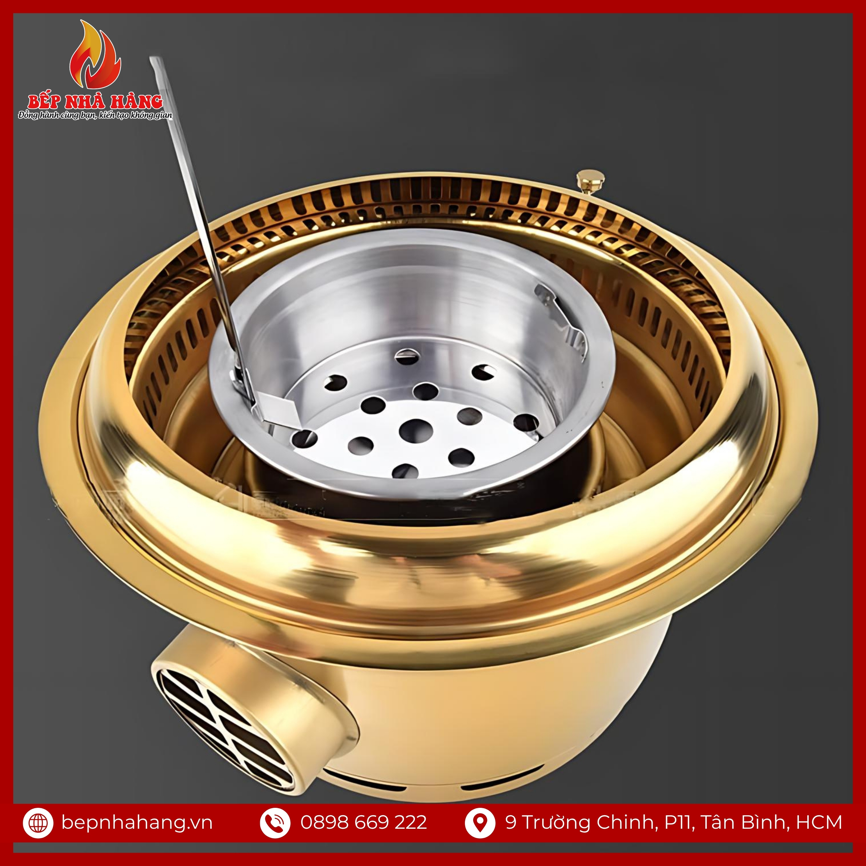 Bếp Nướng Hút Âm Hàn Quốc Mạ Vàng