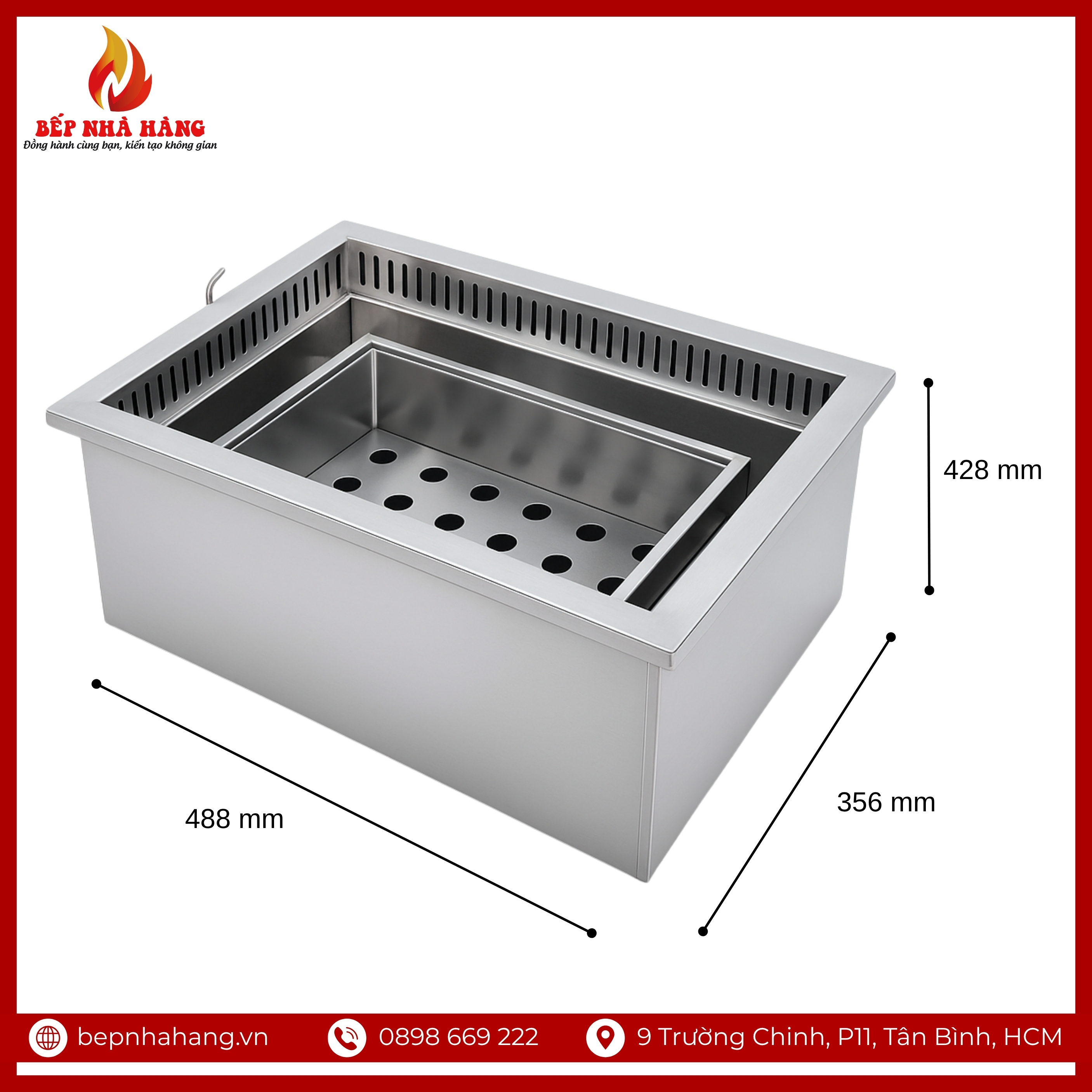 Thông số kỹ thuật bếp nướng chữ nhật âm bàn