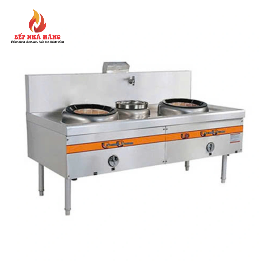 Bếp Á 2 họng đất 1 bầu nước có quạt