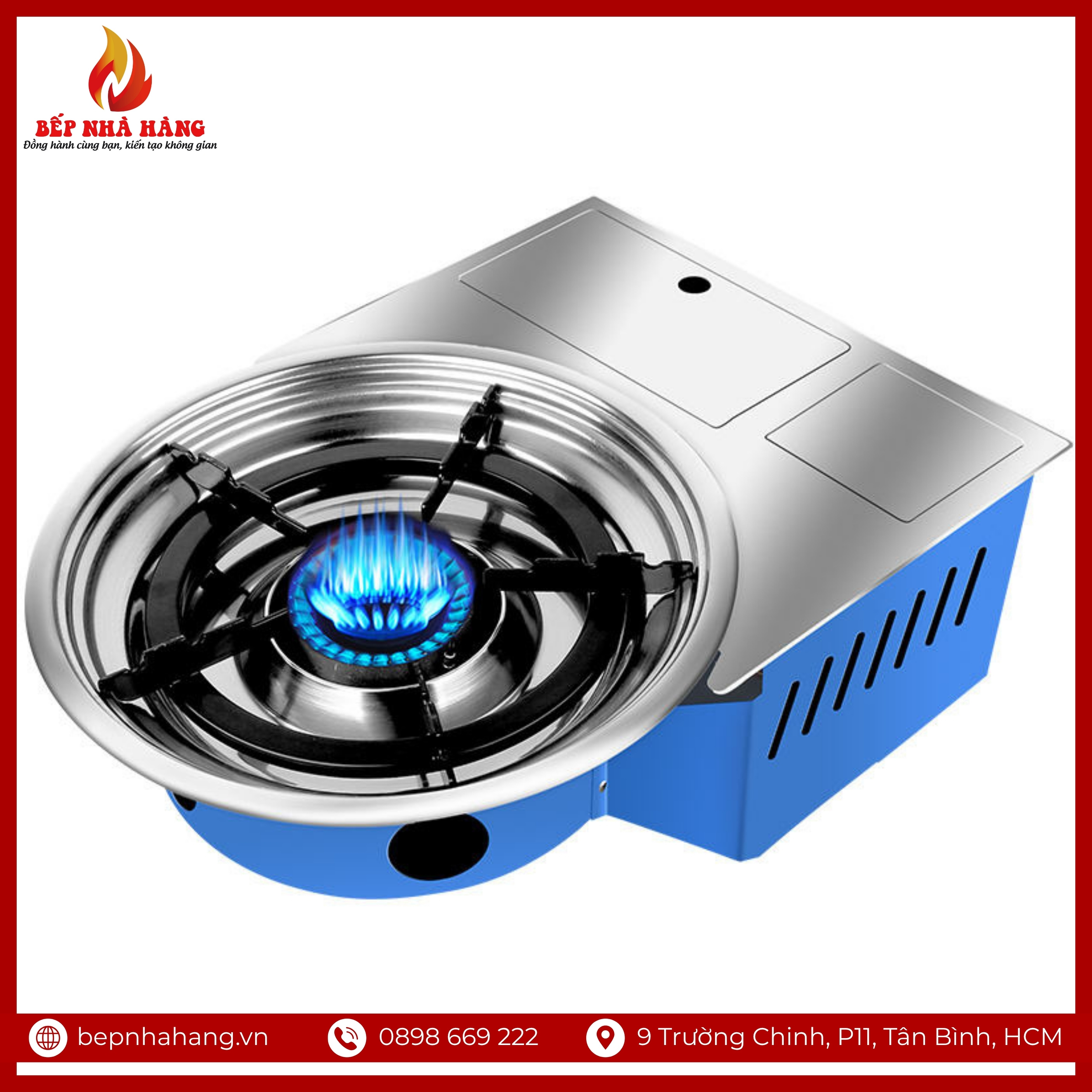 Bếp Nướng Gas Âm Bàn Nhà Hàng (Màu Xanh)