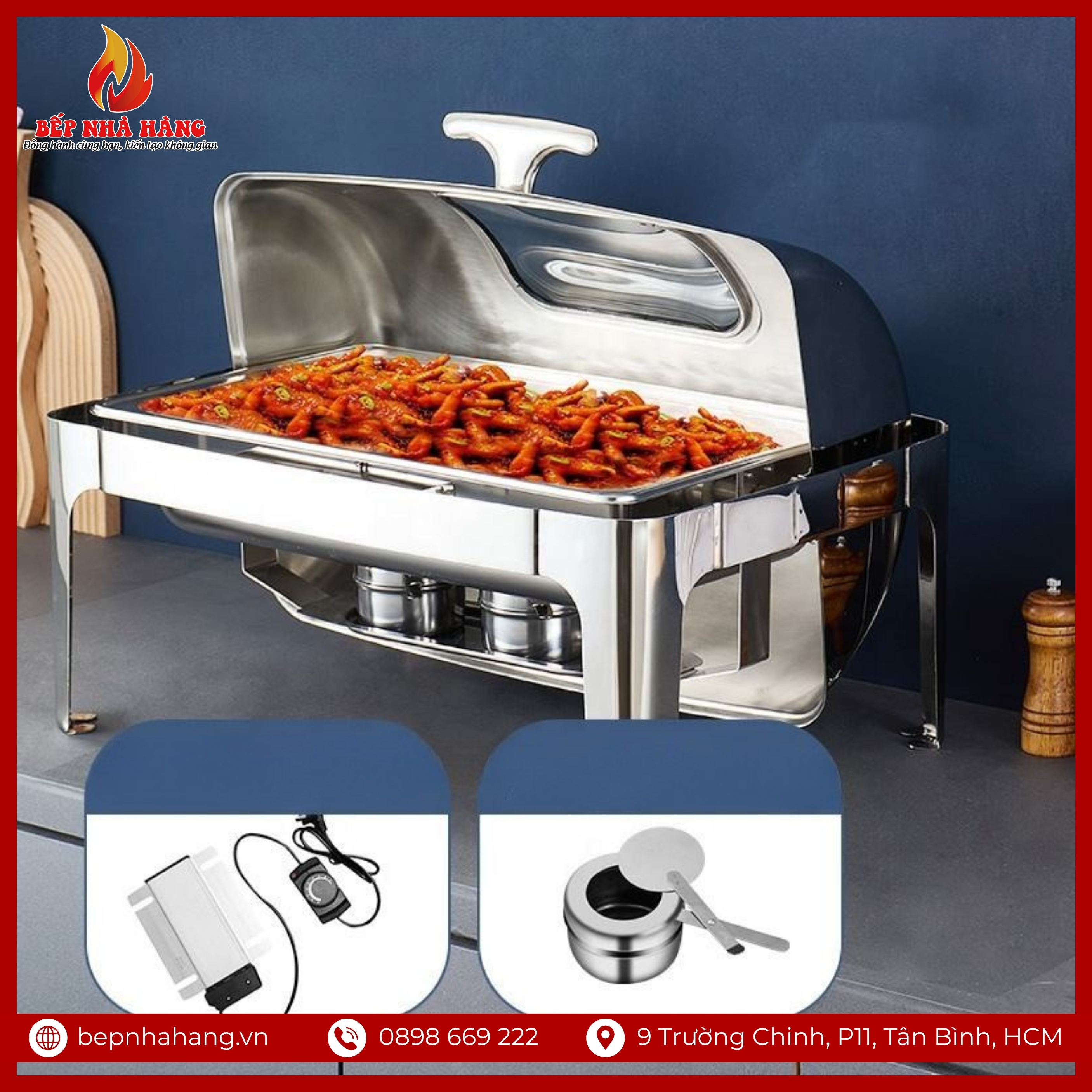 Cấu tạo của nồi hâm buffet bán nguyệt