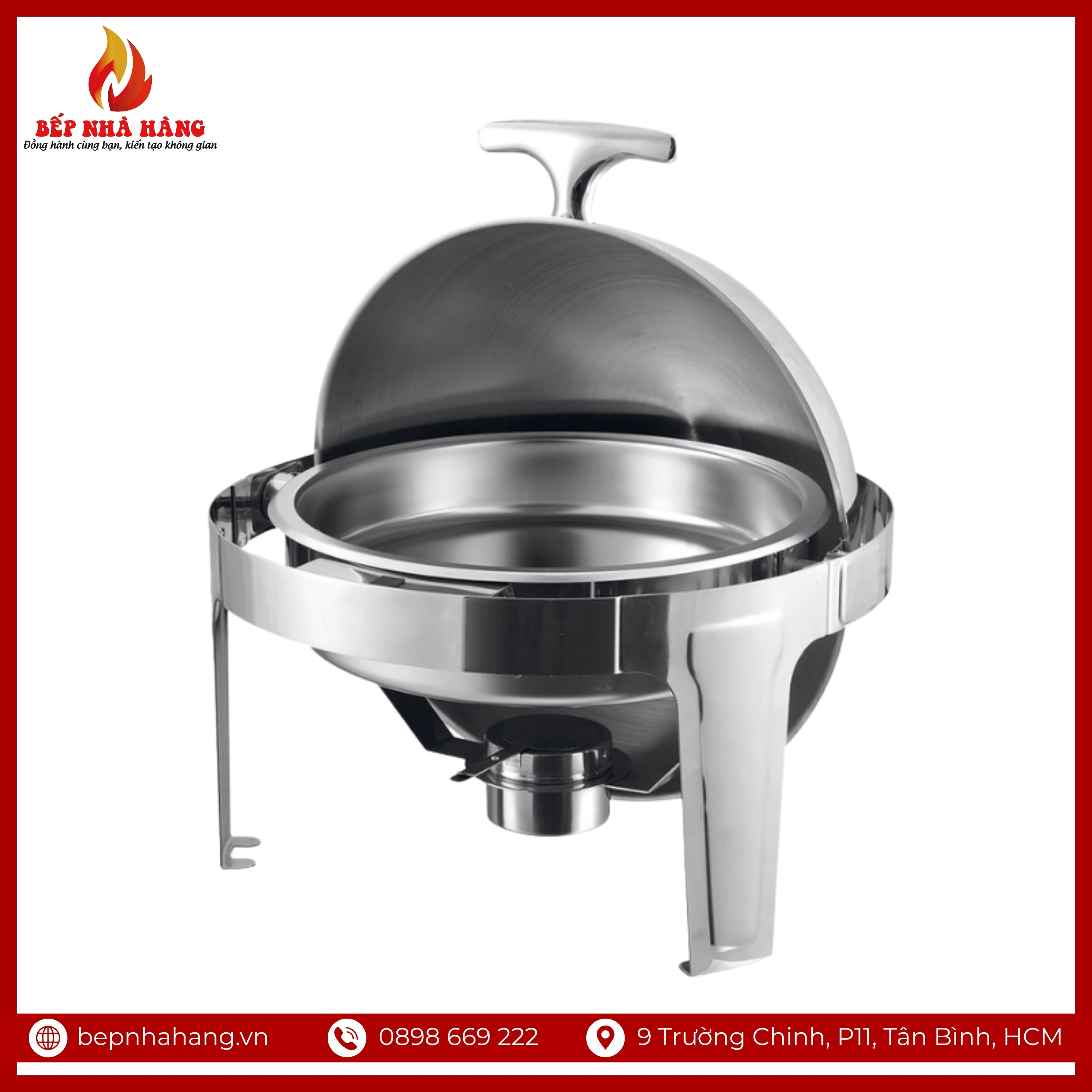 Nồi Hâm Nóng Buffet Tròn Inox Có Chân