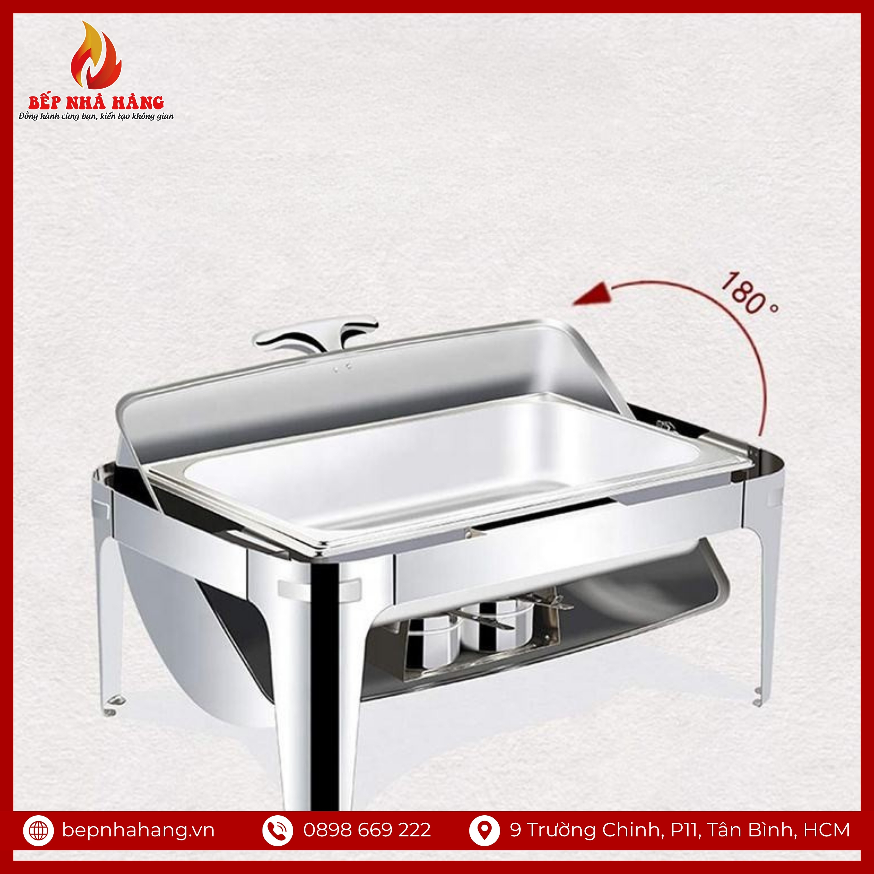 Cấu tạo nồi hâm buffet bán nguyệt inox có chân