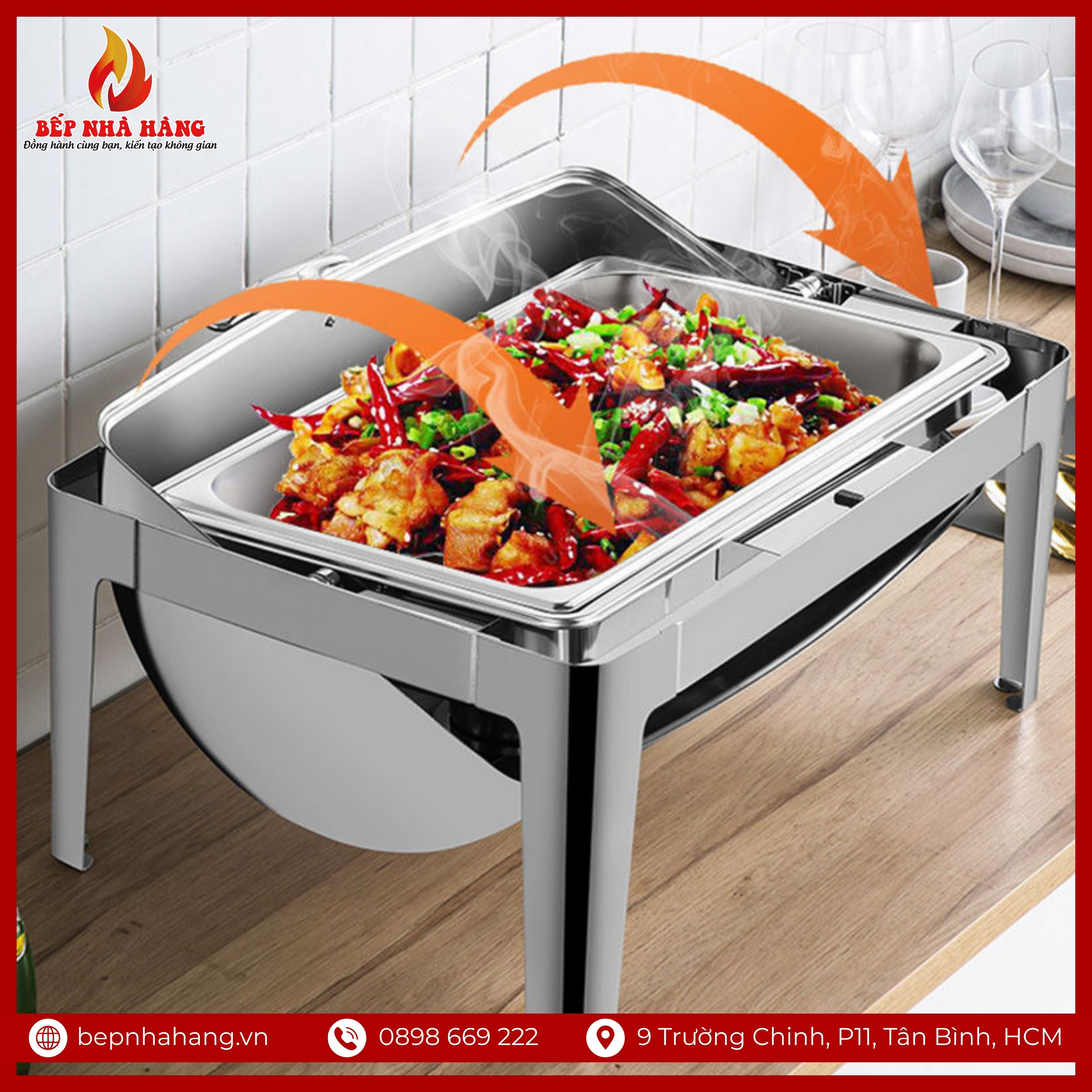 Ưu điểm nổi bật của nồi hâm nóng buffet bán nguyệt