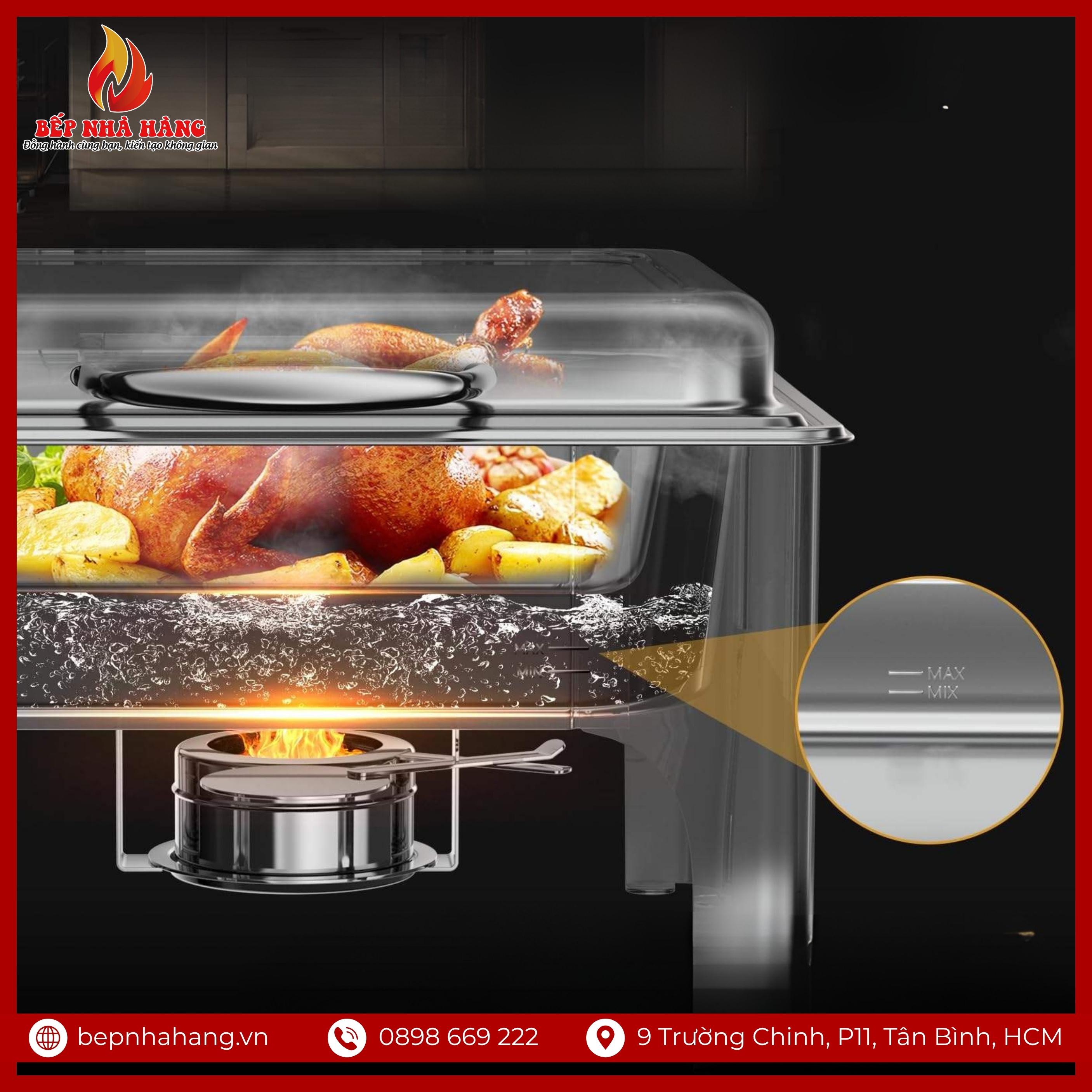 Cấu tạo của nồi hâm nóng buffet