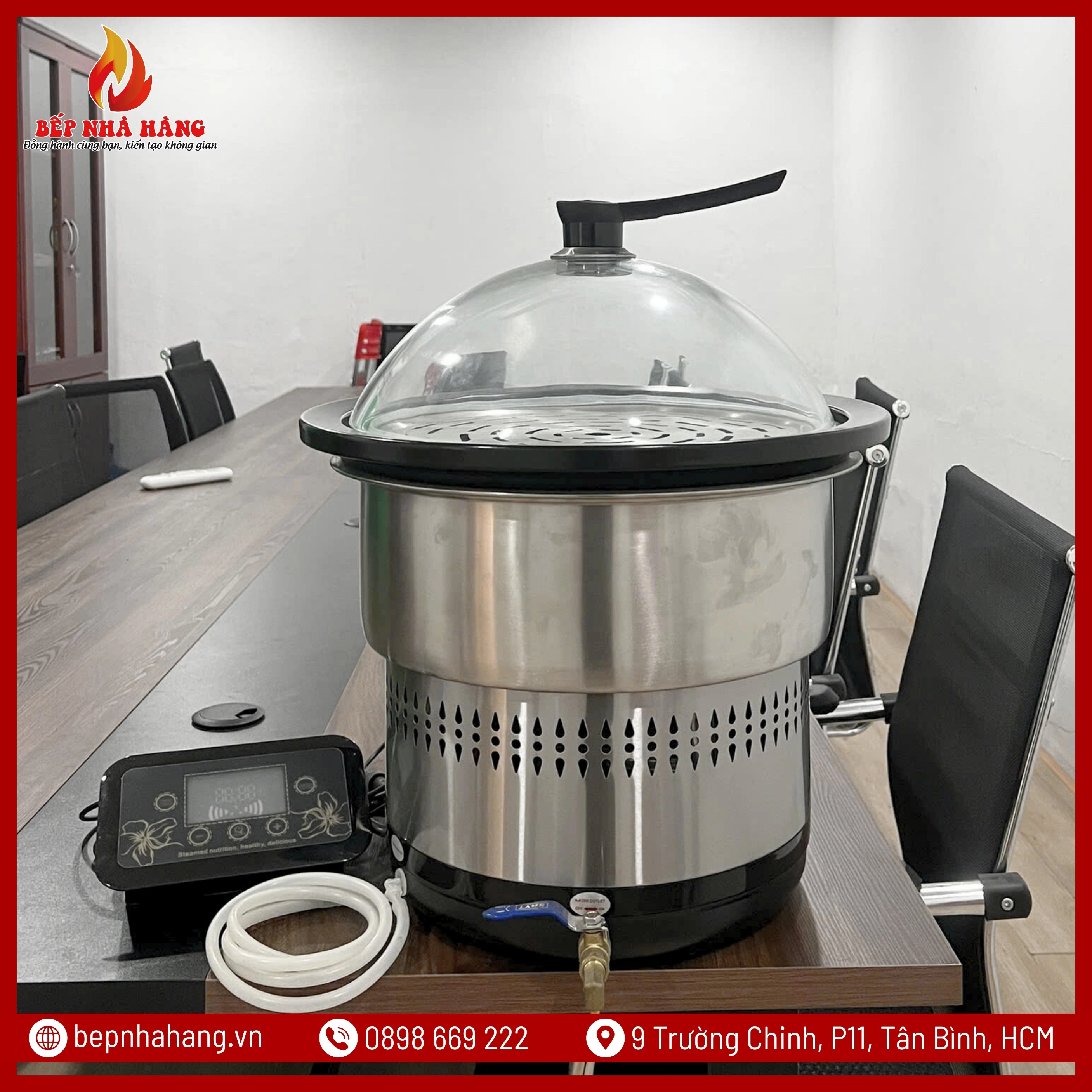Nồi Lẩu Hơi Thủy Nhiệt Bằng Sứ Van Xả