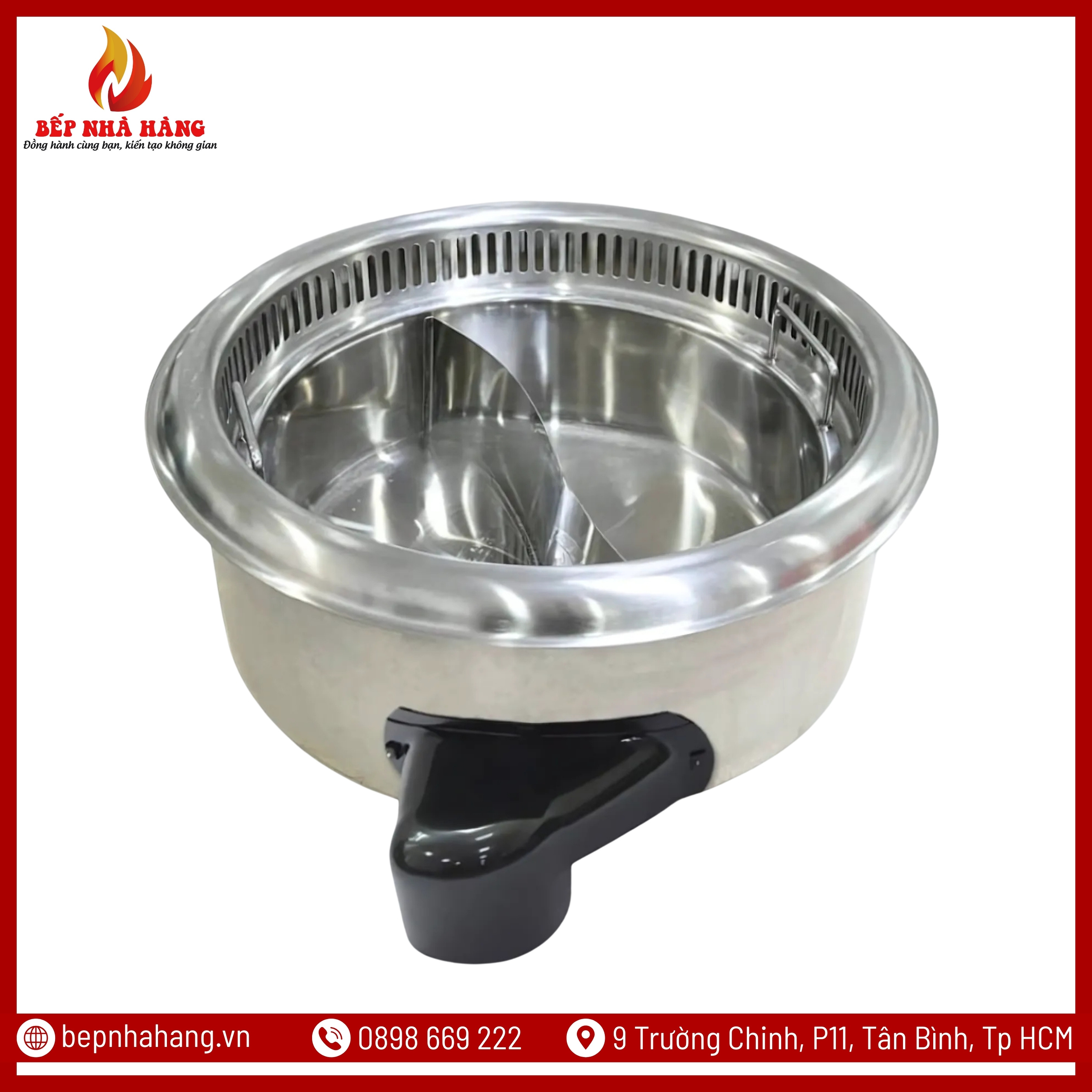 Bếp Nhà Hàng Đơn Vị Cung Cấp Bộ Nồi Lẩu Tròn 2 Ngăn