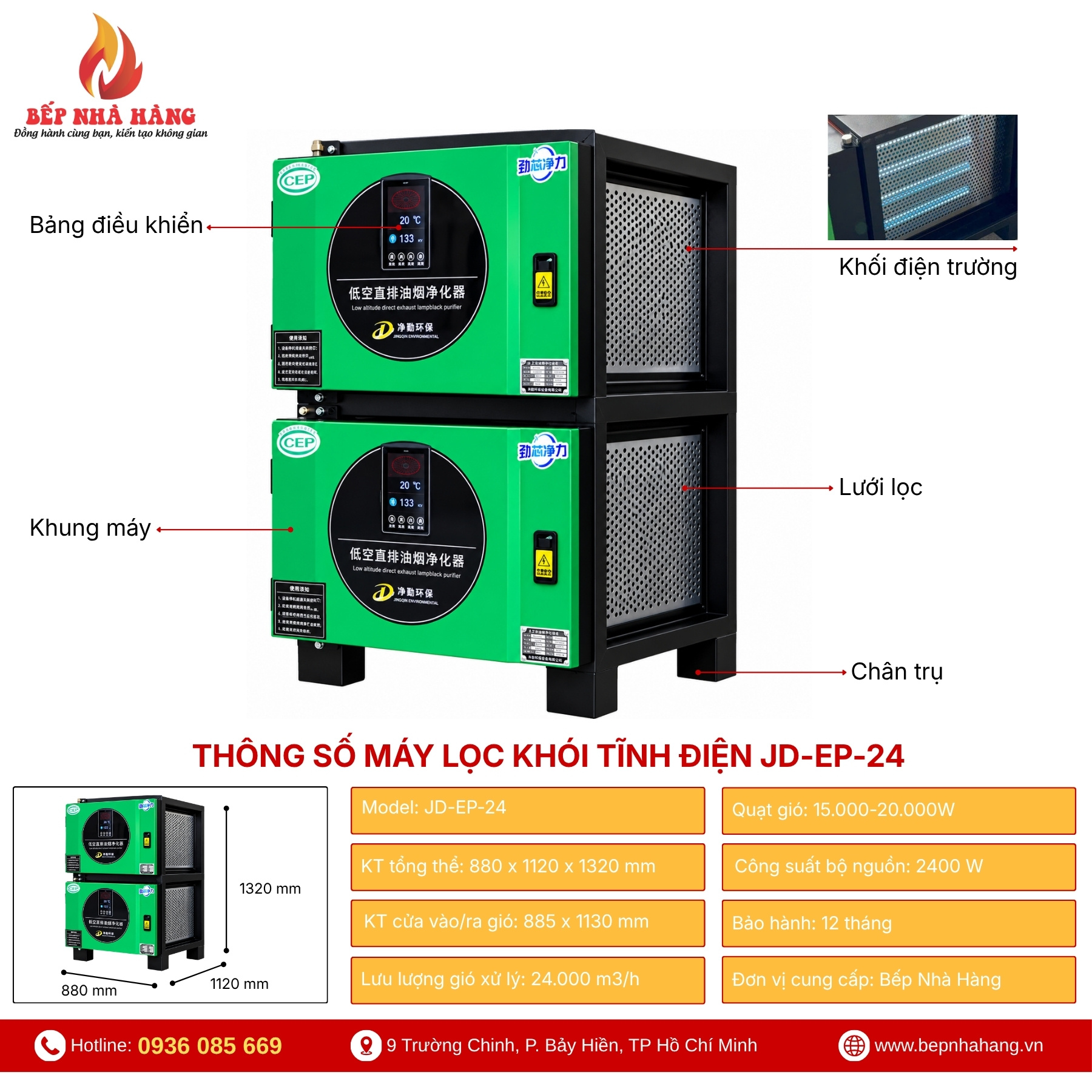 Máy Lọc Khói Tĩnh Điện
