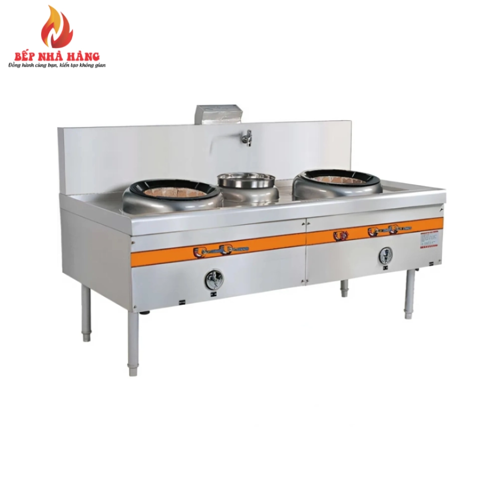 Bếp Á 2 Họng Đất Có Quạt Thổi 1m8 - Thiết Kế Tiện Lợi, Tiết Kiệm Gas