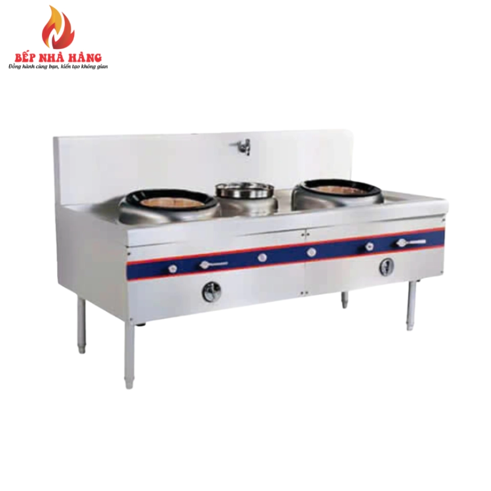 Bếp Á 2 Họng Đất Có Quạt Thổi 