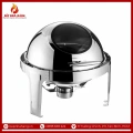 Nồi Hâm Nóng Buffet Tròn Inox Có Chân Nắp Kính