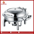 Nồi Hâm Nóng Buffet Tròn Inox Chân Kiềng Nắp Kính