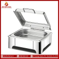 Nồi Hâm Nóng Buffet Vuông Chân Thấp Nắp Kính