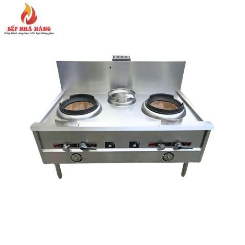 Bếp Á 2 Họng Đất Có Quạt Thổi 1m5 - Hiện Đại, Tiết Kệm Gas