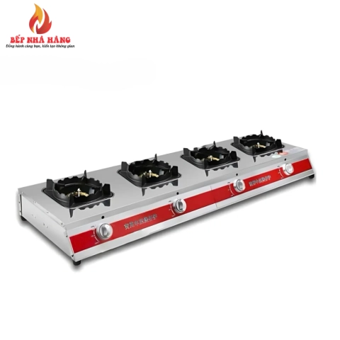 Bếp Gas Công Nghiệp Khè Lửa Inox 4 Họng