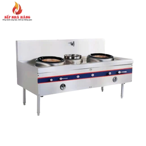 Bếp Á 2 Họng Đất Có Quạt Thổi 